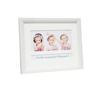 Deknudt Frames S54SF1 P1FR Cadre Photo avec Case Texte en Français Bois Peint Blanc 10 x 20 cm