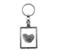 Porte-clef photo DEKNUDT rectangle - Métal - Pour photo 3x4cm - livré en sachet transparent individuel