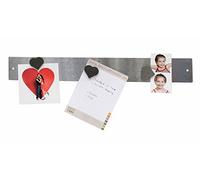 Deknudt Frames S65CH5 Cadre Photo Bande Magnétique avec 3 Aimants Forme de Cœur Métal Argenté