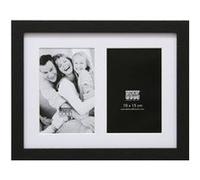 Deknudt Frames Cadre photo S66KA2 - 2 photos 10x15 cm, passe-partout, Noir MDF 23x29 cm