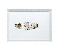 Deknudt Frames S95JF1M Cadre Photo Style Baroque avec Panneau Magnétique Résine Blanc 50 x 50 cm