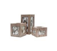 Deknudt Lot de 3 Porte-Bougies en Gris-Beige Taille Image