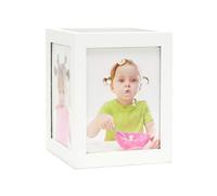 Deknudt Porte-Bougie en Blanc pour 2 Photos avec Motif Renne Taille Image 6,0 x7,0 cm;