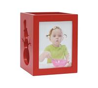 Deknudt Porte-Bougie en Rouge pour 2 Photos avec Motif Bonhomme de Neige Taille Image 6,0 x7,0 cm;