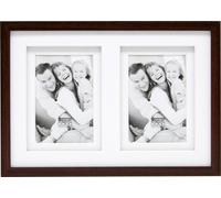 Deknudt Frames S65KQ2 Cadre Photo Double Passe-Partout pour 2 Photos Bois Brun 13 x 18 cm