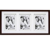 Deknudt Frames S65KQ3 Cadre Photo Double Passe-Partout pour 3 Photos Bois Brun 15 x 20 cm