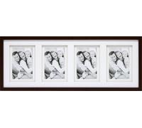 Deknudt Frames S65KQ4 Cadre Photo Double Passe-Partout pour 4 Photos Bois Brun 10 x 15 cm