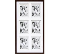 Deknudt Frames S65KQ6 Cadre Photo Double Passe-Partout pour 6 Photos Bois Brun 10 x 15 cm