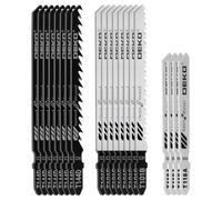 DEKO 20 PCS Lames Scie Sauteuse, à Queue en T, 3 Modèles HCS HSS pour Coupe Bois, Métal et Aluminium, avec Boîte Plastique Transparente