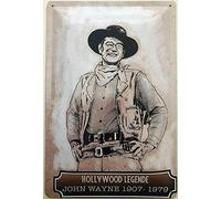 Deko 7 1907-1979 Plaque décorative en tôle Motif John Wayne 30 x 20 cm