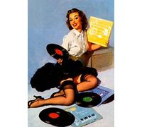 Deko 7 Plaque en tôle Inscription Pin up Girl Vintage, 30 x 20 cm