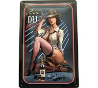 Deko 7 Rahmenlos Plaque métallique Humoristique avec Inscription en Allemand Bist du bereit 30 x 20 cm Gin Décoration 7