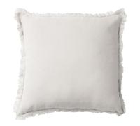 Déko and CO Coussin Lin Bord éffilé (Blanc, 45x45)