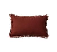 Déko and CO Coussin Lin Bord éffilé (Terre de Sienne, 30x50)