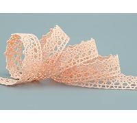 Deko Angels Dentelle Emilia Abricot 3 m x 15 mm Ruban en dentelle en coton Ruban décoratif Ruban décoratif Dentelle au crochet Coton Ruban cadeau de mariage vintage