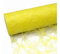 Deko AS GmbH Chemin de Table Sizoweb - Rouleau de 25 m + 100 cœurs décoratifs gratuits (20 cm de Large, en Jaune)