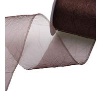 Deko AS GmbH Crash Organza Marron - Largeur 80 mm - Rôle 20 m - 88 68080 de r 80