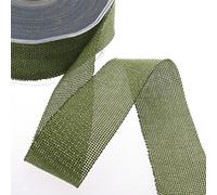 Deko AS GmbH Ruban décoratif Shabby Chic Effet Lin avec 38 mm - Vert Olive - 20 m - 69038-38-20-32