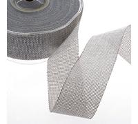 Deko AS GmbH Ruban décoratif Shabby Chic en Aspect Lin 38 mm - Gris - 20 m - 69038-38-20-23