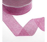 Deko AS GmbH Ruban décoratif Shabby Chic en Aspect Lin 38 mm - Rose - 20 m - 69038-38-20-13