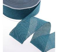 Deko AS GmbH Ruban décoratif Shabby Chic en Aspect Lin 38 mm - Turquoise - 20 m - 69038-38-20-20