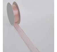 Deko AS GmbH Ruban décoratif Soie avec Bord Fil - Rose - 25 mm - 20 m - 43222 25 35 (0,81 €/m)