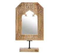 Deko Boho En Bois Mangue 38cm Fait Main Vintage Miroir Salon