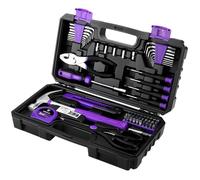 DEKO Boîte à Outils Complète Violet 62 Pièces, Mallette, Boîte à Outils Bricolage, Cadeaux pour Maison, Bureau et Voiture, pour Entretien Quotidien