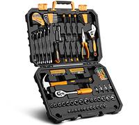 DEKO Caisse a Outil 128 Pièces, Malette Boite Coffret a Outils Complete Bricolage Avec Jeu Complet de Clés, Tournevis et Manchons