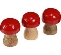 Deko Champignons Rouge Bois Décoration de table Ø4cm H5cm 6er Set