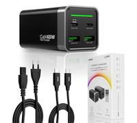 DEKO Chargeur USB C 65W 2X USB C 2X USB A de Bureau