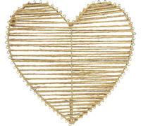Deko Coeur Jute Nature Décoration de Noël à suspendre 20cm 4er Set