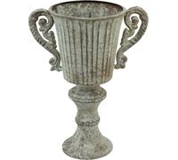 Deko Coupe Calice Métal Antique Marron Blanc Ø12cm H26cm Vase Bac Décoration florale