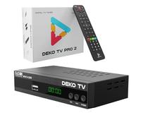 DEKO Decodeur TNT HD pour TV - Boitier TNT DVB-T2 HEVC - Deko TV PRO2 H265 - Main 10 Bit - 2X USB WiFi Multimédia PVR [2in1 télécommande]