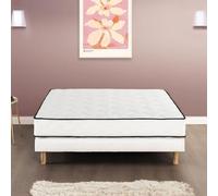 DEKO DREAM Détente 24 cm Ensemble sommier + matelas 140 x 190 cm - ressorts ensachés - 7 zones - réversible - fabriqué en Belgique