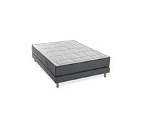 Ensemble matelas + sommier 140x190 cm - Mémoire de forme - 28cm - 5 zones - Ferme - DEKO DREAM Hôtel Premium Lux