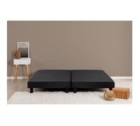 DEKO DREAM Rakenne Lot de 2 Sommiers tapissiers à lattes 180 x 200 cm - Bois massif noir + Pieds