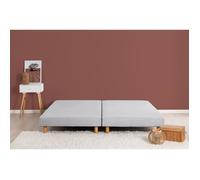 DEKO DREAM Rakenne Sommiers tapissiers à lattes 2x80x200 - Bois massif gris + pieds