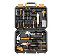DEKO Ensemble d'outils de réparation à domicile de 100 pièces, trousse à outils de ménage général avec rangement pour boîte à outils en plastique