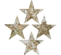 Deko étoiles écorce de bouleau or nature décoration de Noël 30 pièces 6,5cm