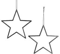 Deko Etoiles Noir à suspendre Décoration d'arbre de Noël Ø12cm Set 12 pièces