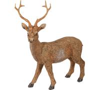 Deko Hirsch Braun Holzoptik 19x8,5x22,5cm 2er Set - Décoration scandinave de Noël et d'automne