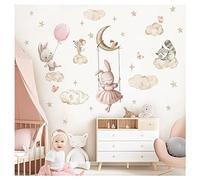 DEKO KINDERZIMMER Graz Design DK1127-04 Sticker mural pour chambre de bébé Motif lapin et ballon