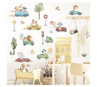 DEKO KINDERZIMMER Graz Design DK1130-04 Sticker mural décoratif pour chambre d'enfant Motif animaux de la circulation routière