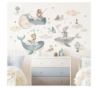 DEKO KINDERZIMMER Graz Design DK1138-04 Sticker mural décoratif pour chambre d'enfant Motif animaux de l'océan