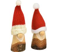 Deko Lutins Bois Décoration de Noël Scandinave Rouge 10-12cm 4er Set