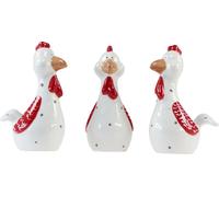 Deko poules Décorations de Pâques Figurines Céramique 15cm Set 3pcs Pâques Cadeau Décoration de table