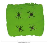 Deko toiles d'araignées avec 2 araignées | 60g vert