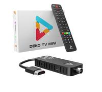DEKO TV Mini Decodeur TNT HD pour TV - Boitier TNT DVB-T2 HEVC - Stick HDMI USB - Main 10 Bit - USB WiFi Multimédia PVR [2in1 télécommande]