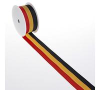 Deko und Band 2436 25 B Belgique Ruban National Noir/Jaune/Rouge 25 mm x 25 m